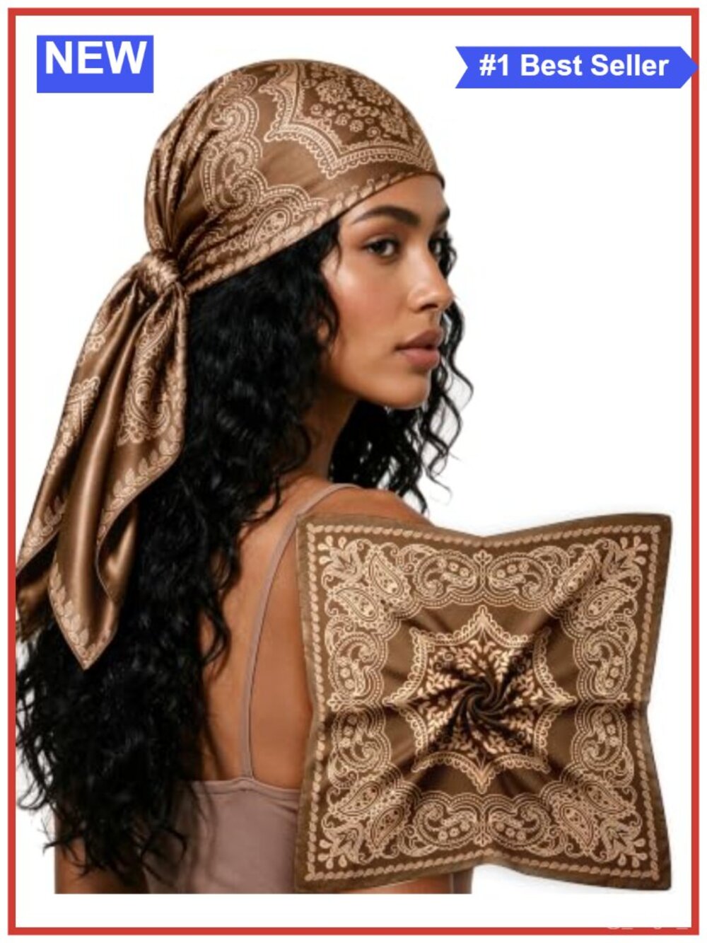 Satin Silk Head Scarf 27.5" Square Bandana Hair Wrap Sleeping Scarf